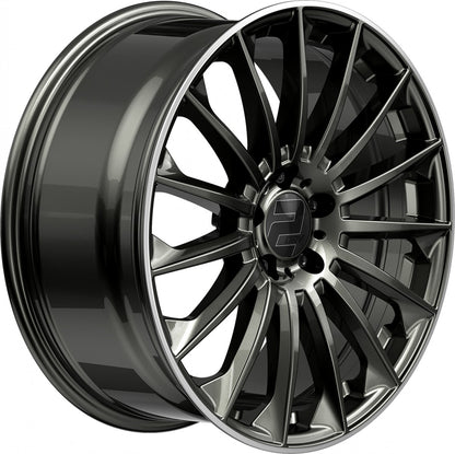 2DRV WH39 dark gunmetal lackiert mit hochglanzpoliertem Felgenbett 8x18 ET48 - LK5/112 ML66.6