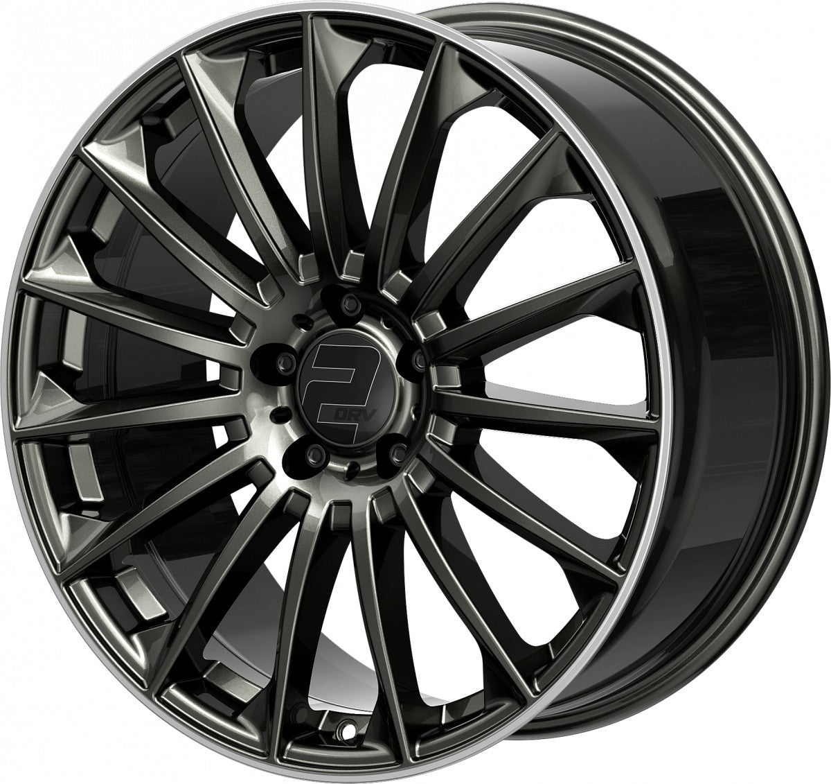 2DRV WH39 dark gunmetal lackiert mit hochglanzpoliertem Felgenbett 9x20 ET42 - LK5/112 ML66.6