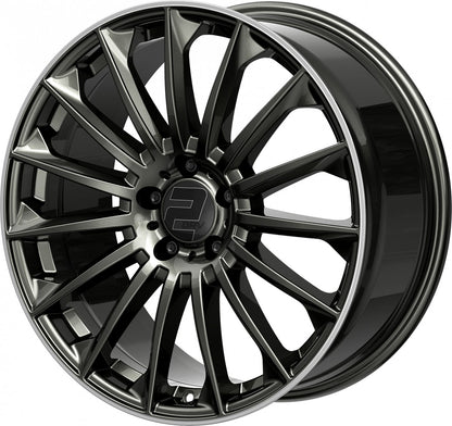 2DRV WH39 dark gunmetal lackiert mit hochglanzpoliertem Felgenbett 9x20 ET42 - LK5/112 ML66.6