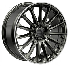 2DRV WH39 dark gunmetal lackiert mit hochglanzpoliertem Felgenbett 9.5x22 Zoll ET37 LK 5x112 ML66.6