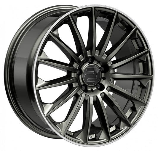 2DRV WH39 dark gunmetal lackiert mit hochglanzpoliertem Felgenbett 10.5x22 ET30 - LK5/112 ML66.6