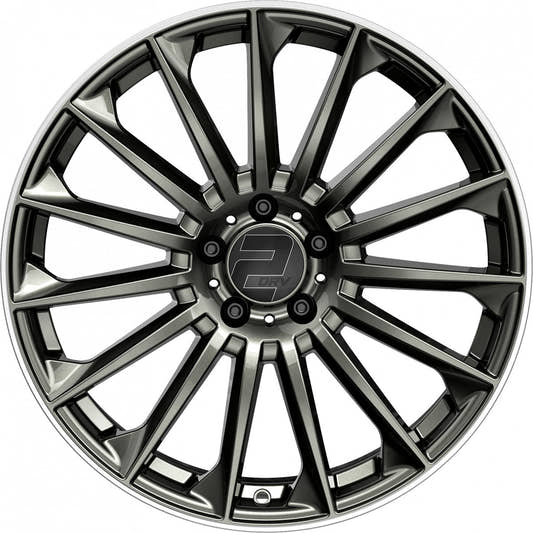 2DRV WH39 dark gunmetal lackiert mit hochglanzpoliertem Felgenbett 10.5x22 ET30 - LK5/112 ML66.6