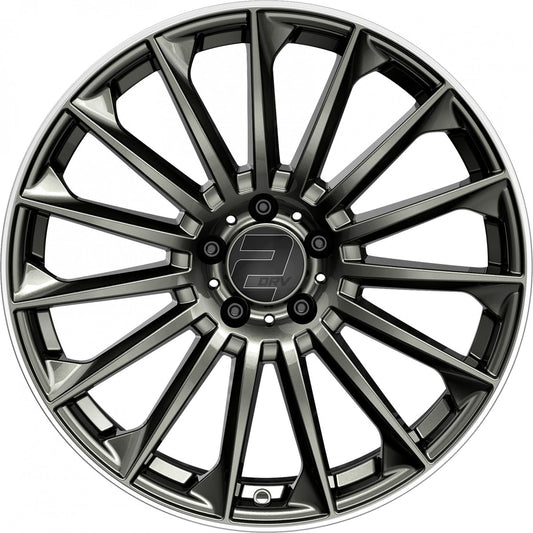 2DRV WH39 dark gunmetal lackiert mit hochglanzpoliertem Felgenbett 10.5x22 ET30 - LK5/112 ML66.6