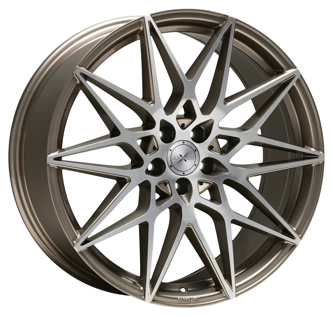 Axxion AX9 platin grau hochglanzpoliert 9x21 ET42 - LK5/112 ML66.6