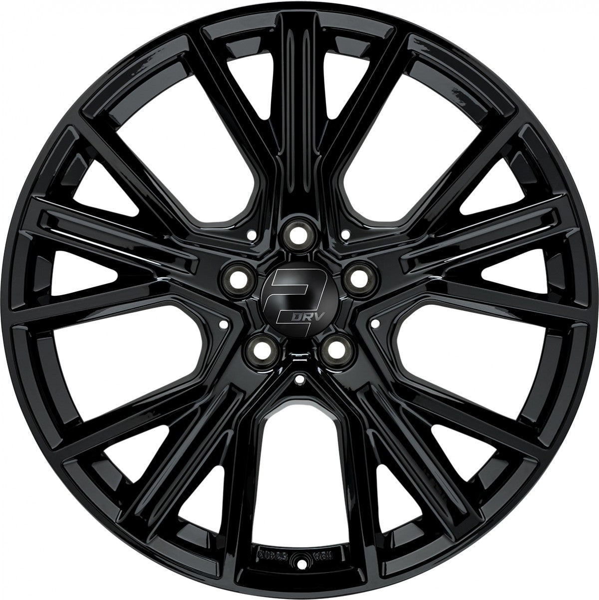 2DRV WH34 schwarz glänzend lackiert Alufelge 8x19 Zoll ET40 LK 5x112 ML66.6 – Bild 2