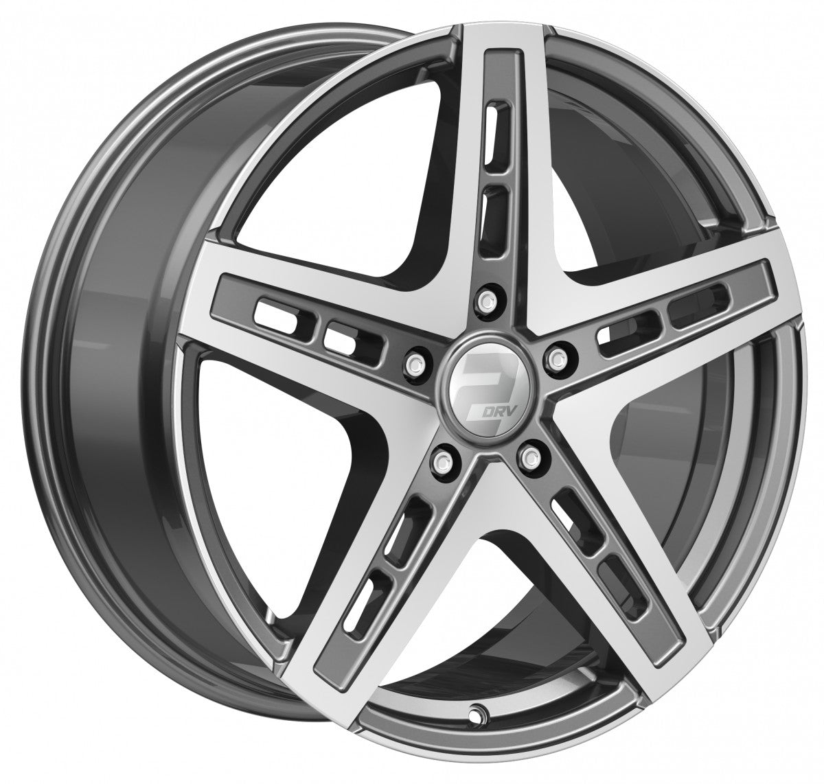 2DRV WH38 daytona grau hochglanzpoliert 9x20 ET35 - LK5/112 ML66.6