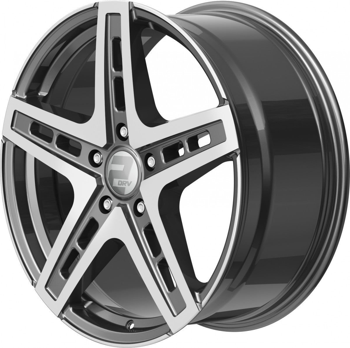 2DRV WH38 daytona grau hochglanzpoliert 9.5x22 ET40 - LK5/108 ML72.6