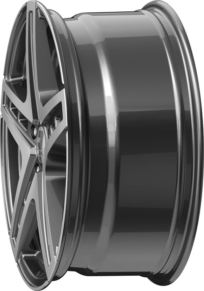 2DRV WH38 daytona grau hochglanzpoliert 9.5x22 ET40 - LK5/108 ML72.6