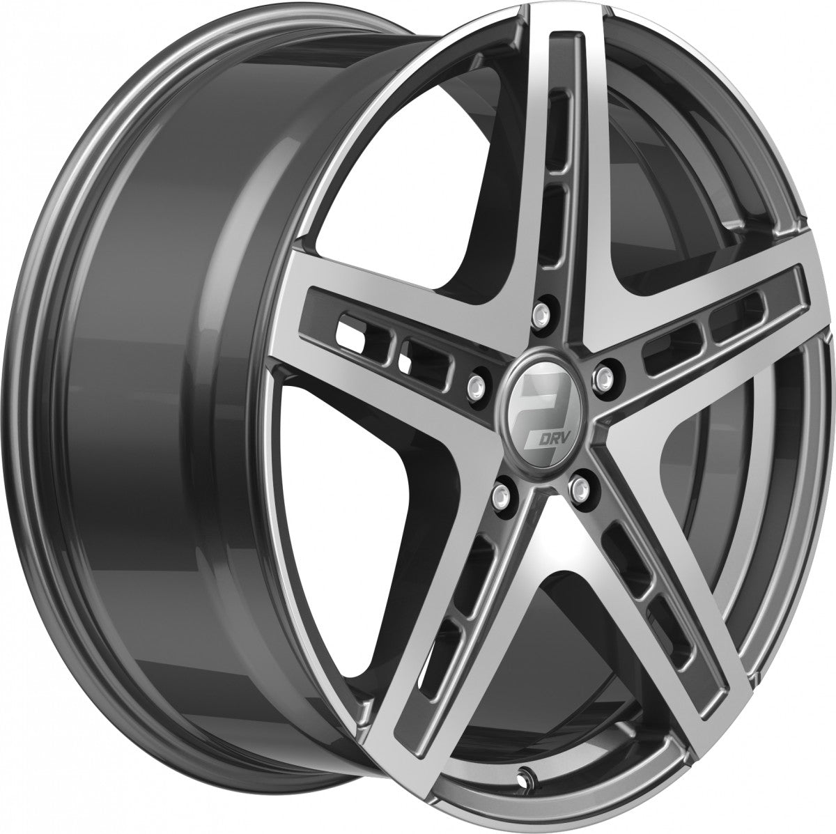 2DRV WH38 daytona grau hochglanzpoliert 9.5x22 ET58 - LK5/112 ML66.6