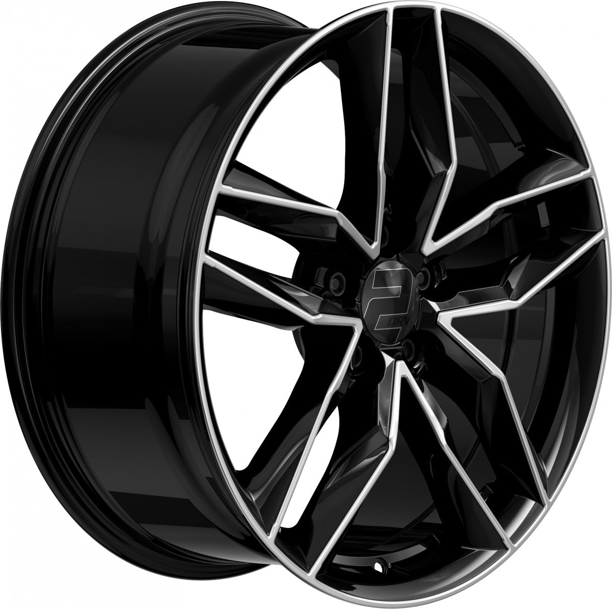 2DRV WH40 schwarz hochglanzpoliert Alufelge 7.5x18 Zoll ET53 LK 5x112 ML66.6 – Bild 3
