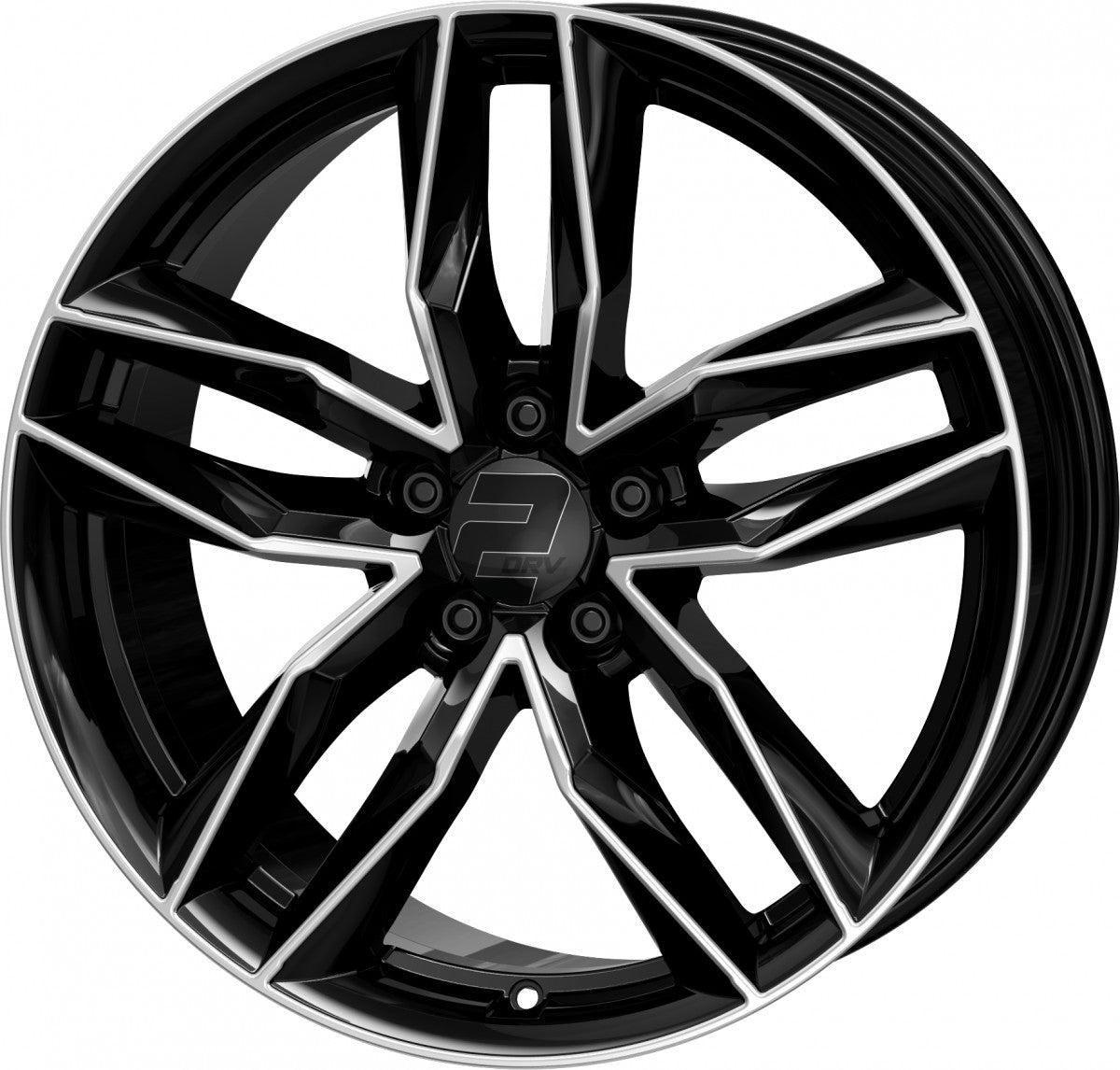 2DRV WH40 schwarz hochglanzpoliert Alufelge 7.5x18 Zoll ET53 LK 5x112 ML66.6 – Bild 6