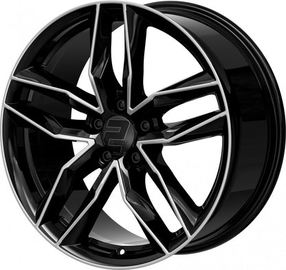 2DRV WH40 schwarz hochglanzpoliert Alufelge 8x18 Zoll ET48 LK 5x112 ML66.6 – Bild 7