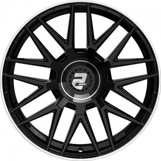 2DRV WH43 schwarz glänzend lackiert mit hochglanzpoliertem Felgenbett 8x18 ET48 - LK5/112 ML66.6