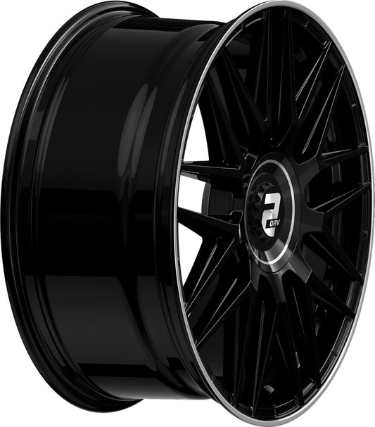 2DRV WH43 schwarz glänzend lackiert mit hochglanzpoliertem Felgenbett 8.5x19 ET30 - LK5/112 ML66.6