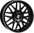 2DRV WH43 schwarz glänzend lackiert mit hochglanzpoliertem Felgenbett 8.5x19 Zoll ET48 LK 5x112 ML66.6