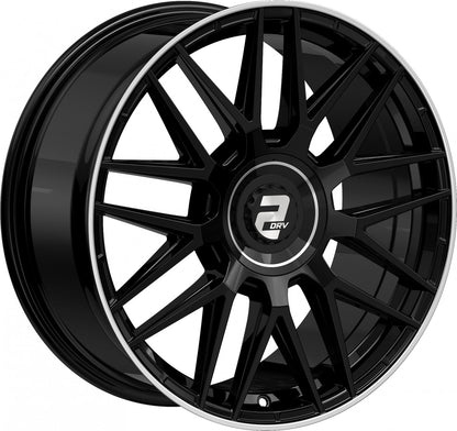 2DRV WH43 schwarz glänzend lackiert mit hochglanzpoliertem Felgenbett 8.5x19 Zoll ET48 LK 5x112 ML66.6 – Bild 3