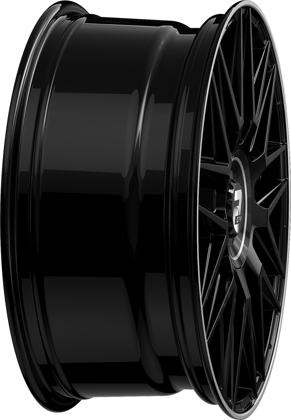 2DRV WH43 schwarz glänzend lackiert mit hochglanzpoliertem Felgenbett 8.5x19 Zoll ET48 LK 5x112 ML66.6 – Bild 6