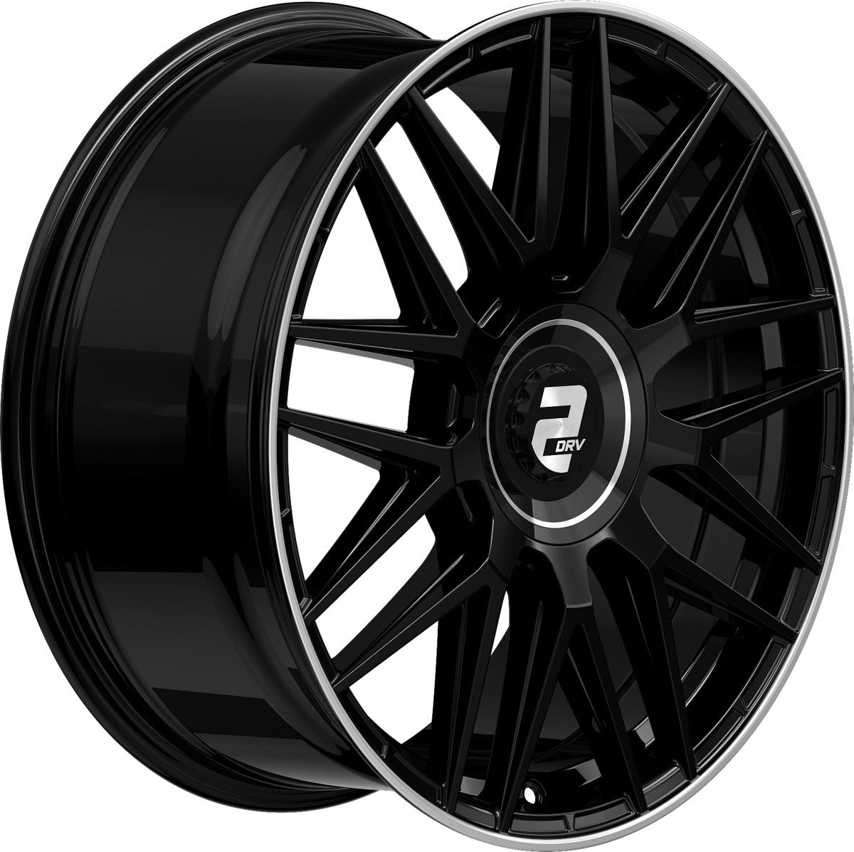 2DRV WH43 schwarz glänzend lackiert mit hochglanzpoliertem Felgenbett 8.5x20 Zoll ET40 LK 5x114.3 ML72.6 – Bild 4