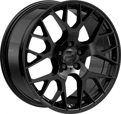 2DRV WH47 schwarz glänzend lackiert Alufelge 8x18 Zoll ET30 LK 5x112 ML66.6 – Bild 3