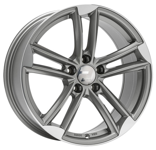 2DRV WH27 daytona grau hochglanzpoliert 8x18 ET45 - LK5/112 ML66.6