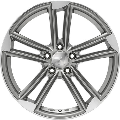 2DRV WH27 daytona grau hochglanzpoliert 8x18 ET45 - LK5/112 ML66.6