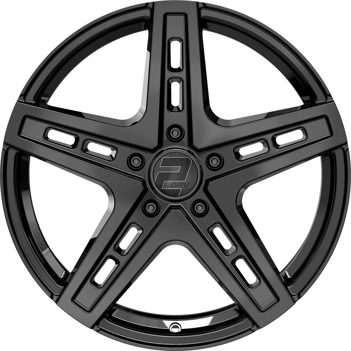 2DRV WH38 schwarz glänzend lackiert 9x20 ET42 - LK5/120 ML72.6