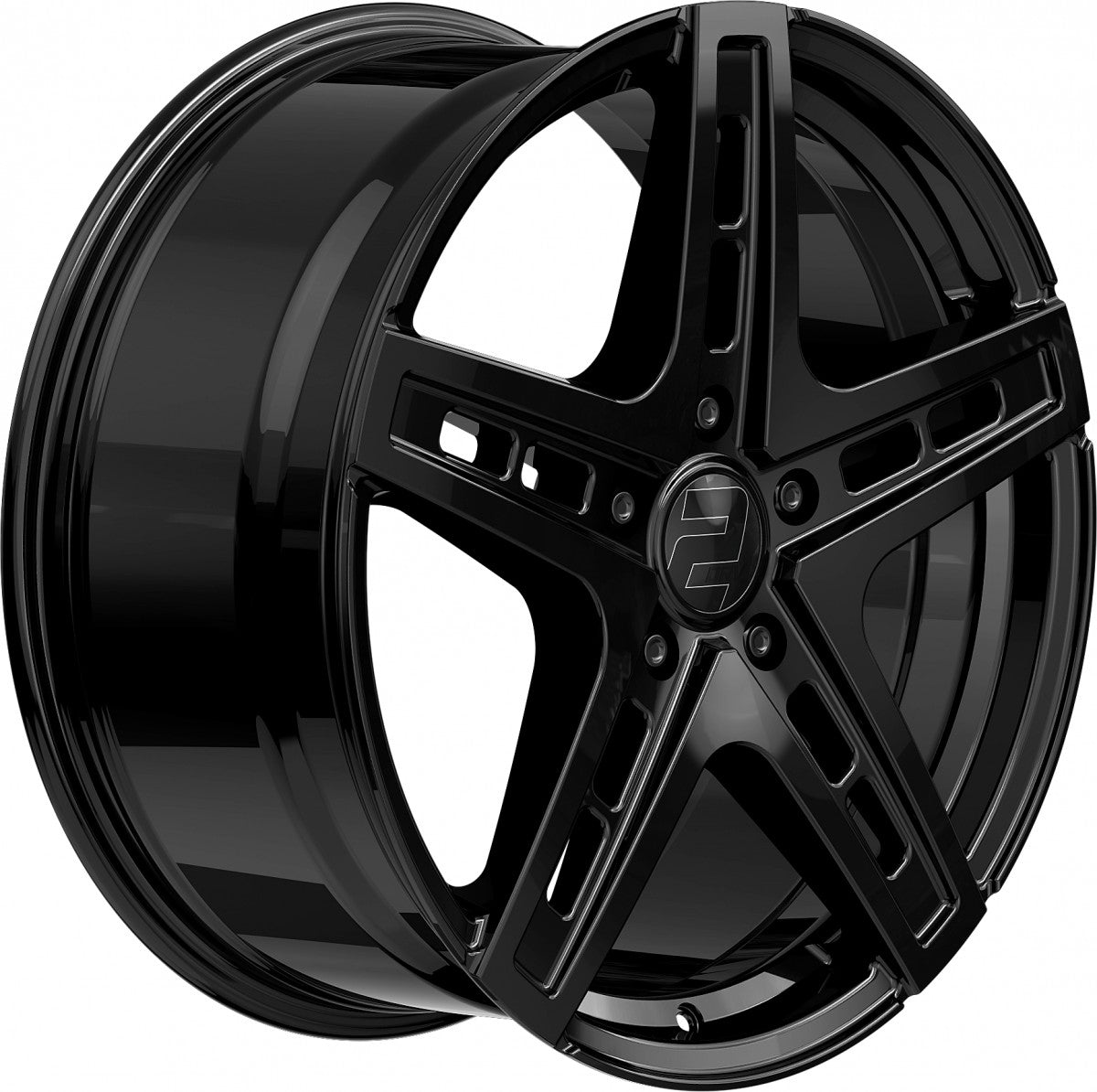 2DRV WH38 schwarz glänzend lackiert 9x20 ET42 - LK5/120 ML72.6
