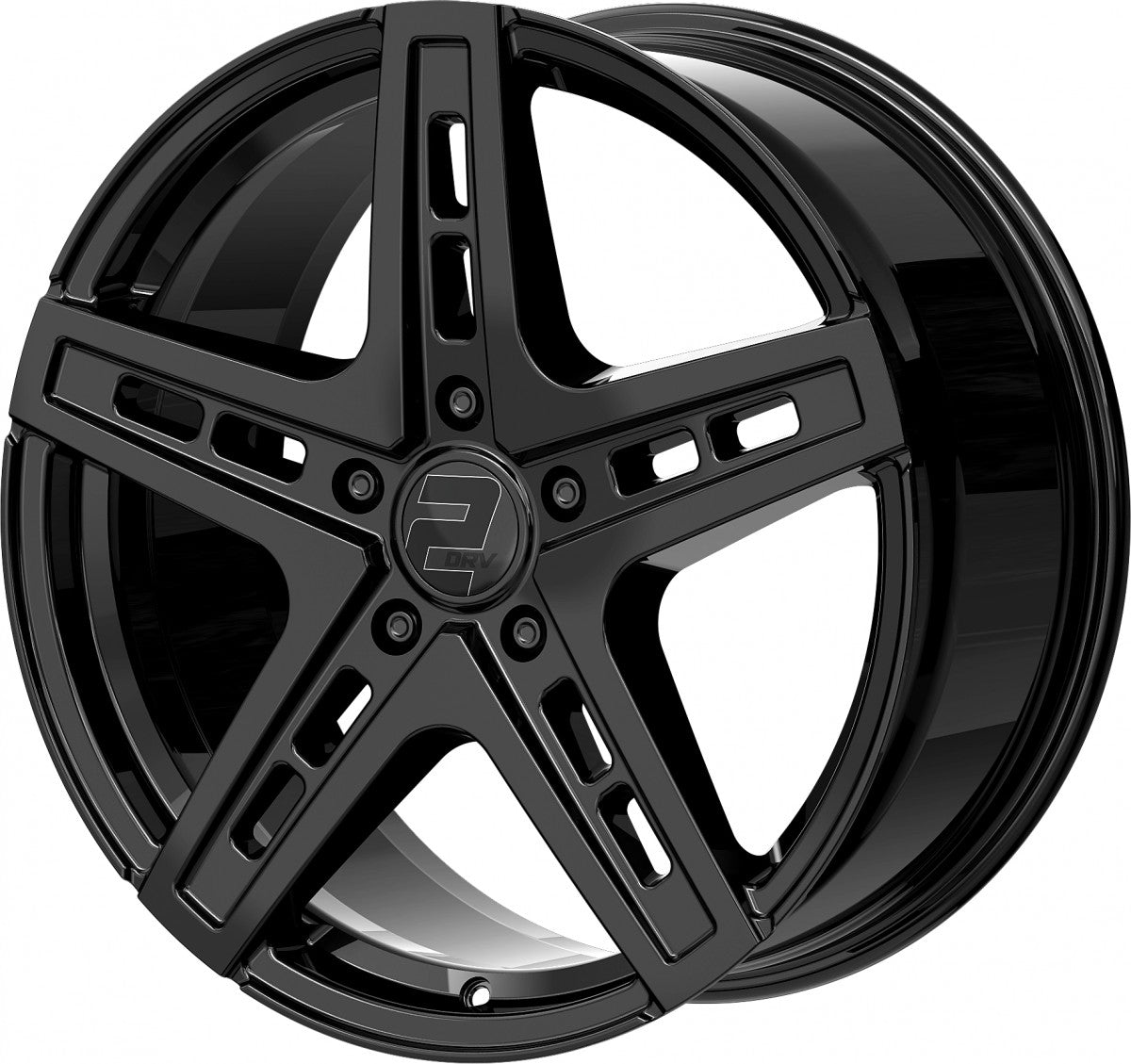 2DRV WH38 schwarz glänzend lackiert 9x20 ET42 - LK5/120 ML72.6