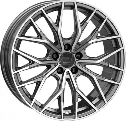 2DRV WH37 dark gunmetal poliert 8x18 ET40 - LK5/108 ML72.6