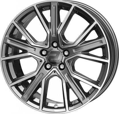 2DRV WH34 daytona grau hochglanzpoliert 8.5x20 ET21 - LK5/112 ML66.6