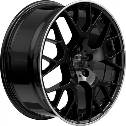 2DRV WH47 schwarz glänzend lackiert mit hochglanzpoliertem Felgenbett 8.5x19 ET35 - LK5/112 ML66.6