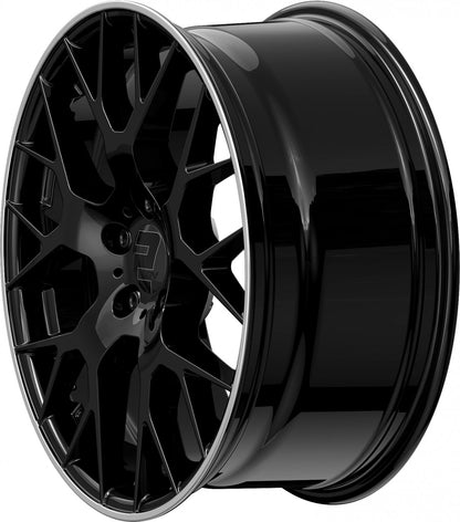 2DRV WH47 schwarz glänzend lackiert mit hochglanzpoliertem Felgenbett 8.5x19 ET35 - LK5/112 ML66.6