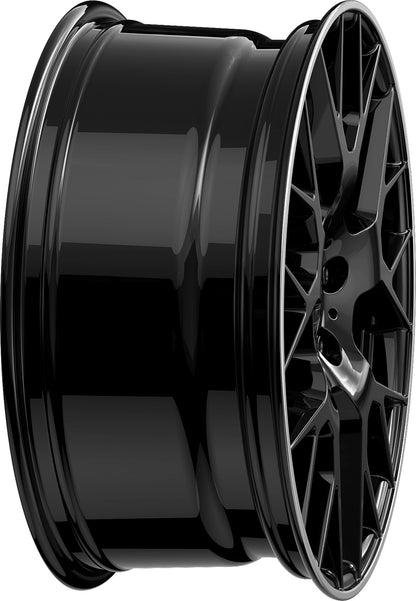 2DRV WH47 schwarz glänzend lackiert mit hochglanzpoliertem Felgenbett 8.5x19 ET40 - LK5/112 ML66.6