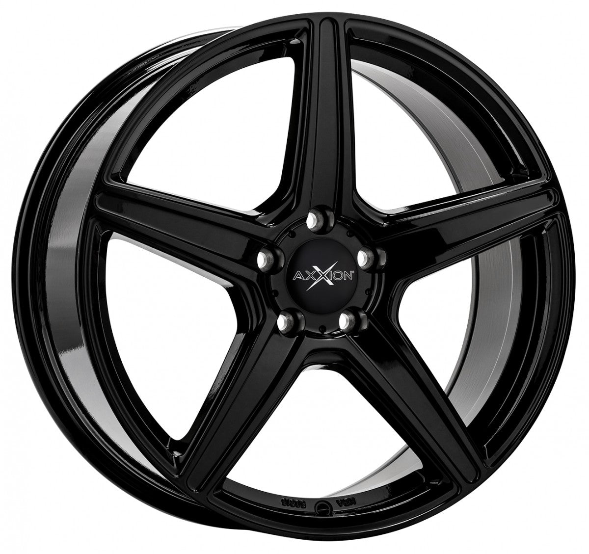Axxion AX7 schwarz glänzend lackiert Alufelge 8.5x19 Zoll ET45 LK 5x112 ML72.6