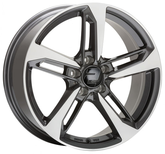 2DRV WH36 dark gunmetal hochglanzpoliert 8x18 ET48 - LK5/112 ML66.6