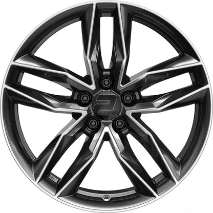 2DRV WH40 dark gunmetal hochglanzpoliert 8x18 ET45 - LK5/112 ML57.1