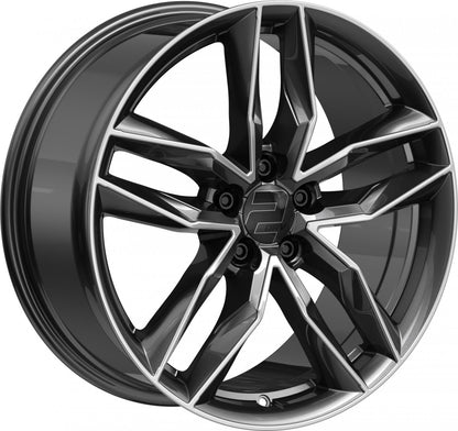 2DRV WH40 dark gunmetal hochglanzpoliert 8.5x19 ET45 - LK5/108 ML63.4