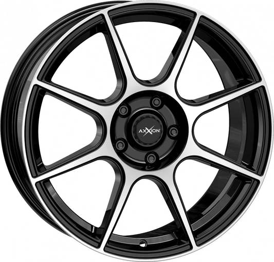 Axxion X2 schwarz hochglanzpoliert Alufelge 6.5x16 Zoll ET42 LK 5x114.3 ML72.6