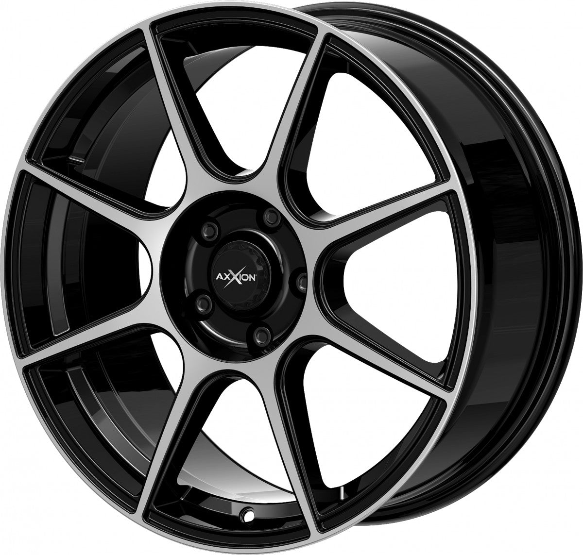 Axxion X2 schwarz hochglanzpoliert Alufelge 7x17 Zoll ET25 LK 4x108 ML72.6 – Bild 7