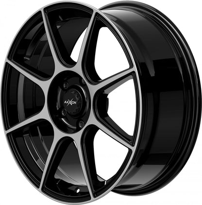 Axxion X2 schwarz hochglanzpoliert Alufelge 7x17 Zoll ET25 LK 4x108 ML72.6 – Bild 8