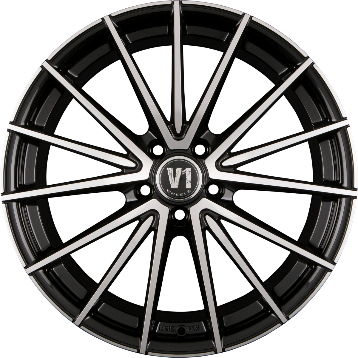 V1 Wheels V2 schwarz hochglanzpoliert Alufelge 8.5x19 Zoll ET45 LK 5x112 ML66.6 – Bild 4