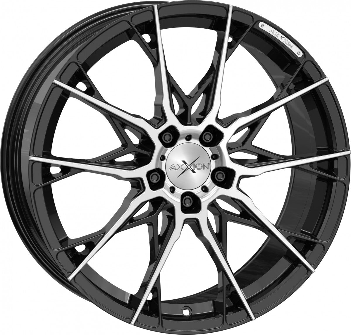 Axxion X1 schwarz hochglanzpoliert Alufelge 8.5x19 Zoll ET45 LK 5x112 ML72.6
