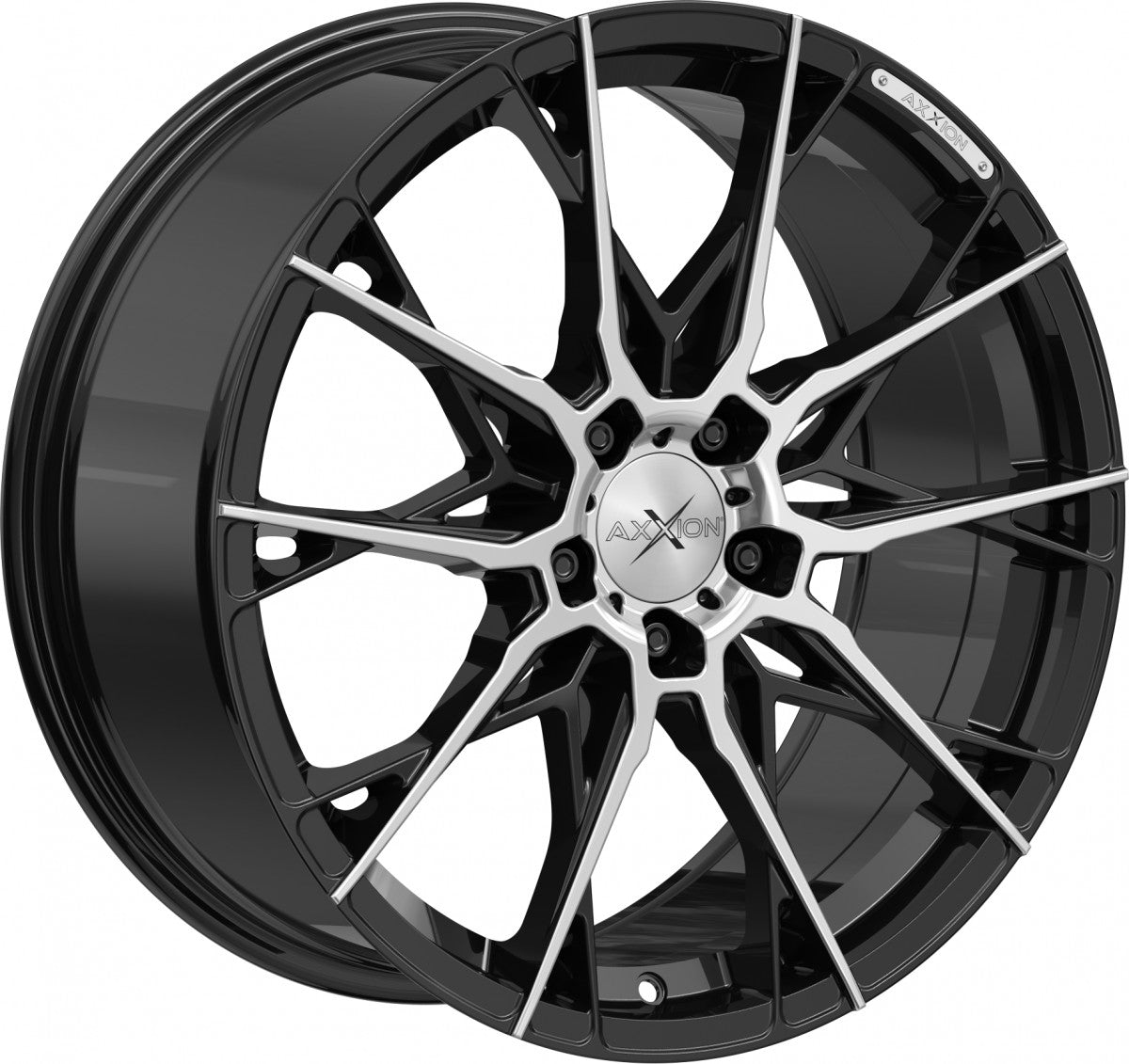 Axxion X1 schwarz hochglanzpoliert Alufelge 8.5x19 Zoll ET45 LK 5x112 ML72.6 – Bild 3