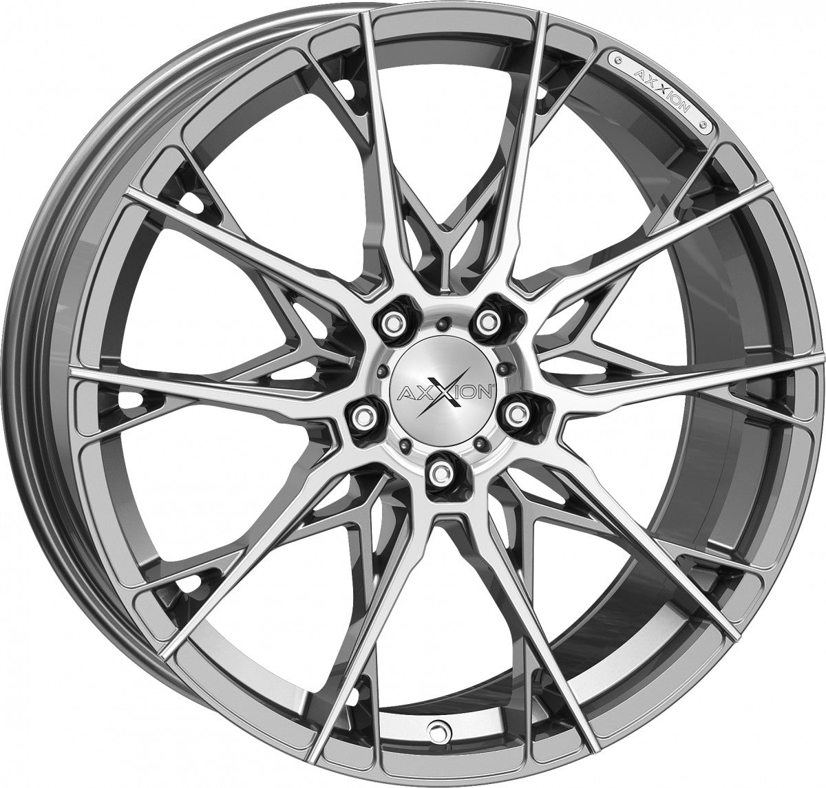 Axxion X1 daytona grau hochglanzpoliert Alufelge 8.5x19 Zoll ET35 LK 5x112 ML72.6