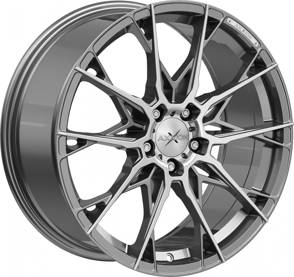 Axxion X1 daytona grau hochglanzpoliert Alufelge 8.5x19 Zoll ET35 LK 5x112 ML72.6 – Bild 3