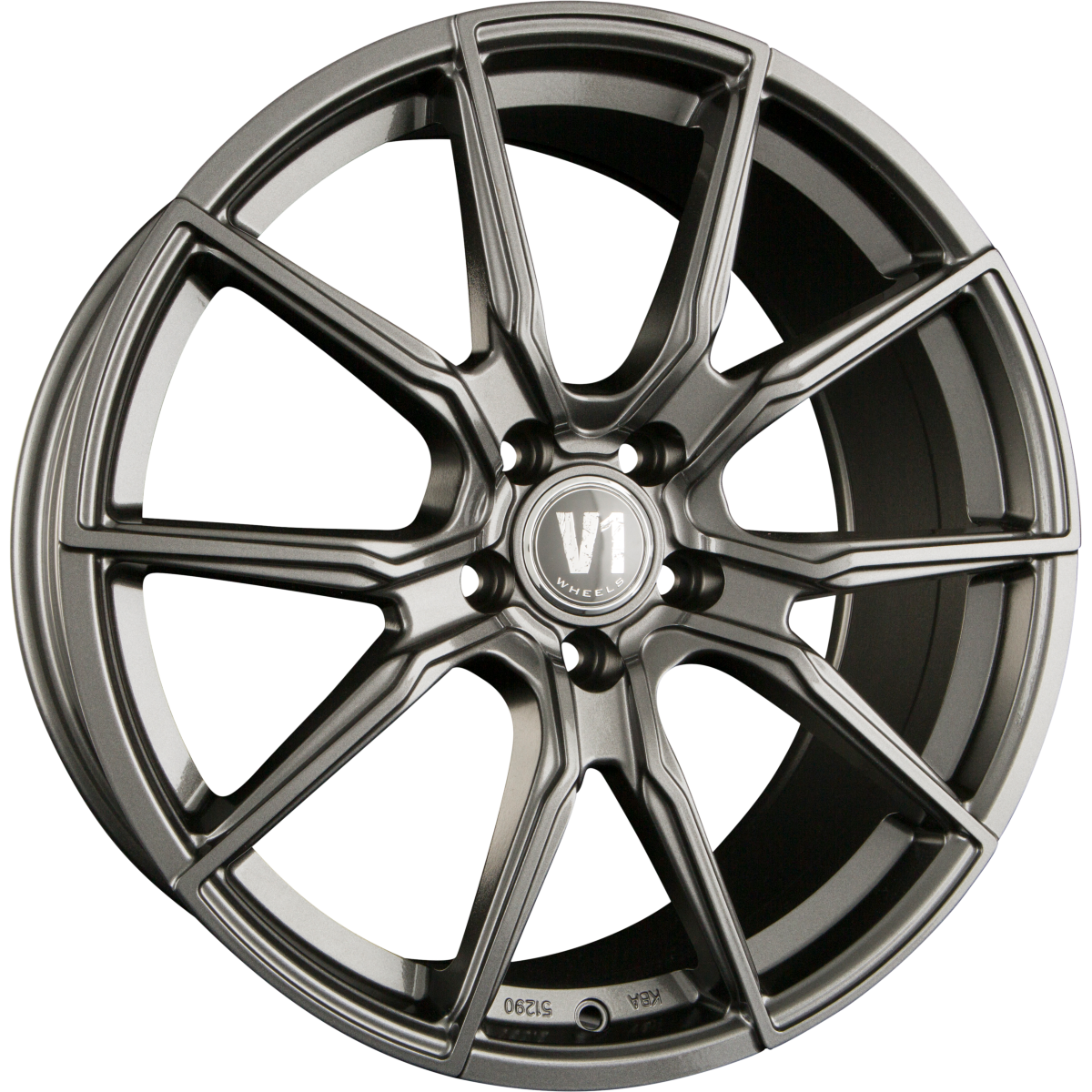 V1 Wheels V1 daytona grau lackiert Alufelge 8x18 Zoll ET45 LK 5x120 ML72.6 – Bild 5