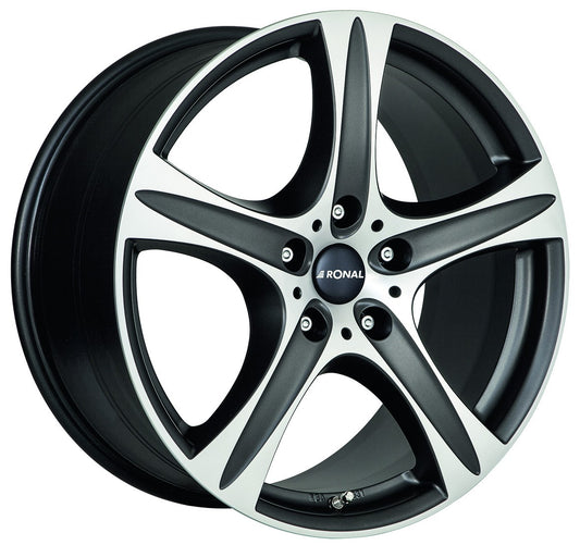 Ronal R55 SUV mattschwarz-frontkopiert 8.5x18 ET45 - LK5/108 ML76