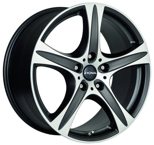 Ronal R55 SUV mattschwarz-frontkopiert 8.5x18 ET55 - LK5/130 ML71.5