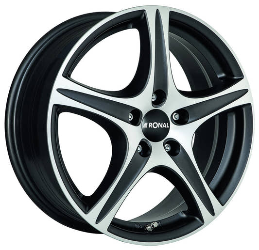 Ronal R56 mattschwarz-frontkopiert 8x17 ET35 - LK5/112 ML76