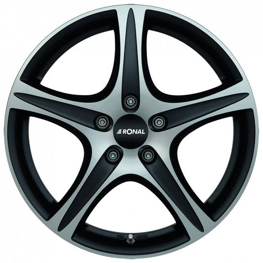 Ronal R56 mattschwarz-frontkopiert 8x17 ET35 - LK5/112 ML76